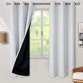 Greyish White 100% Blackout Curtains 72in - Thermal, 2 Panels