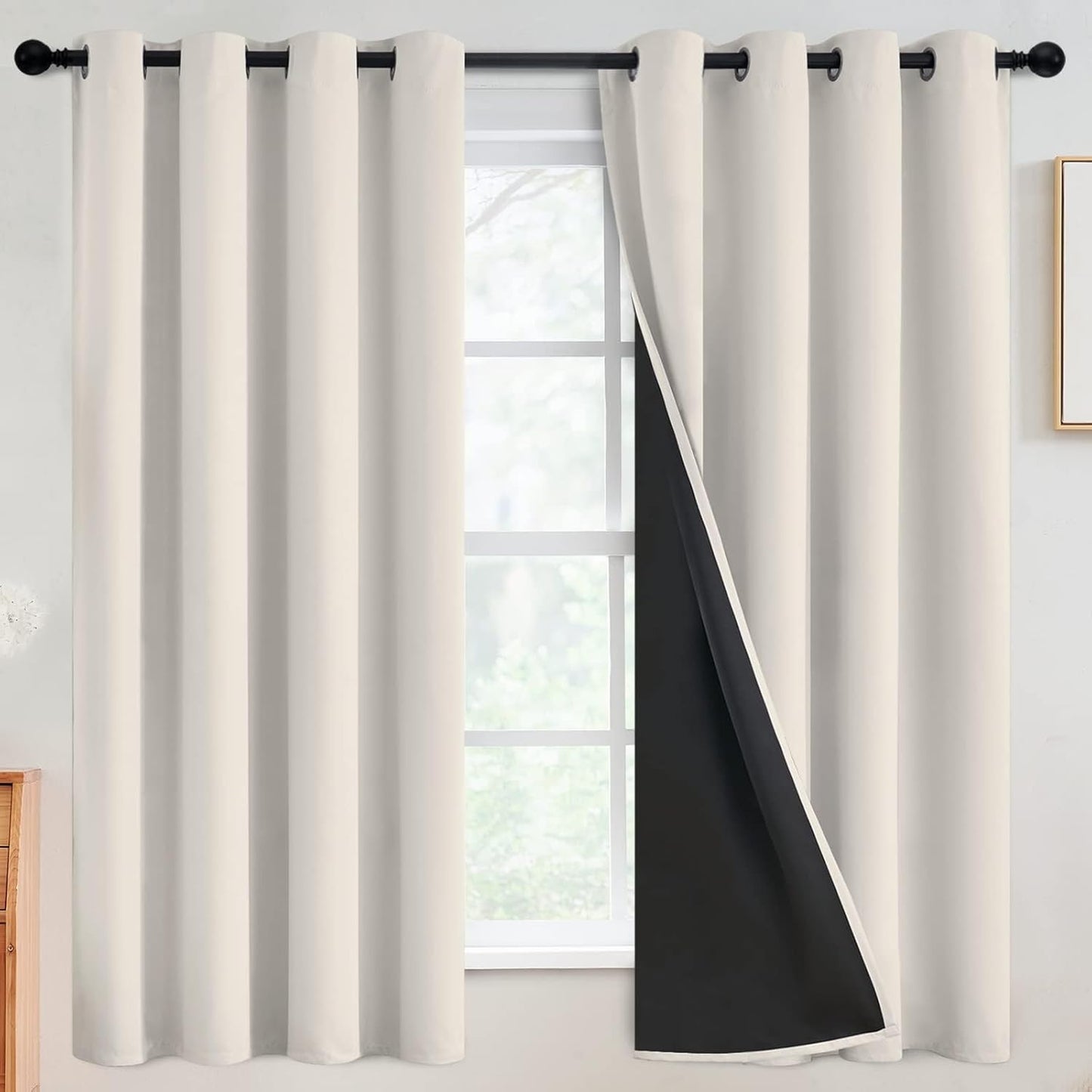 100% Blackout Curtains for Bedroom by SimpleHome - 52 x 63 in