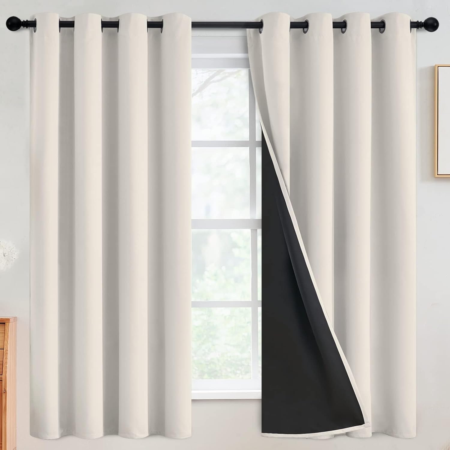 100% Blackout Curtains for Bedroom by SimpleHome - 52 x 63 in