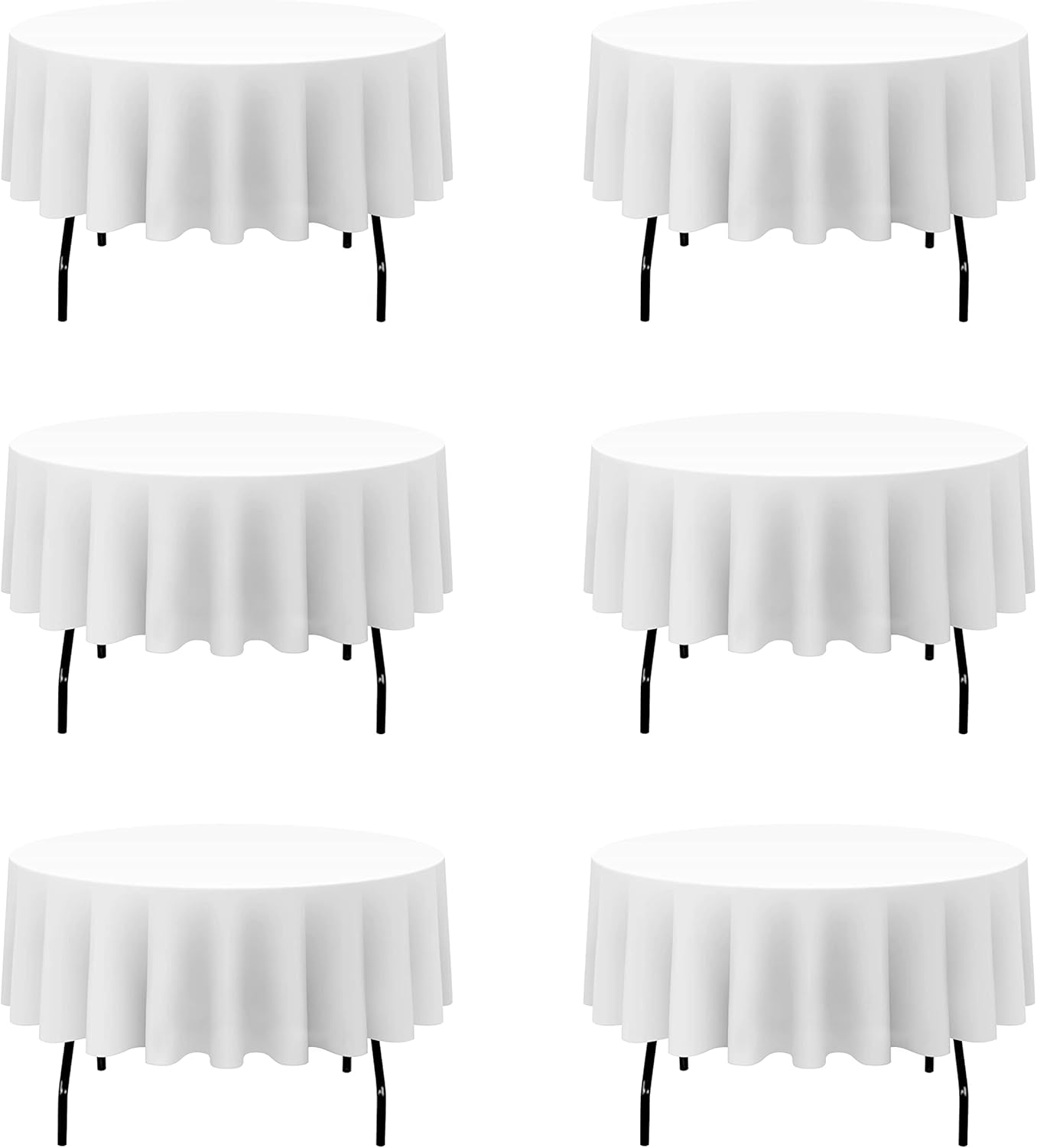 BRILLMAX 90 Inch Round Tablecloths - Elegant White Linen Set