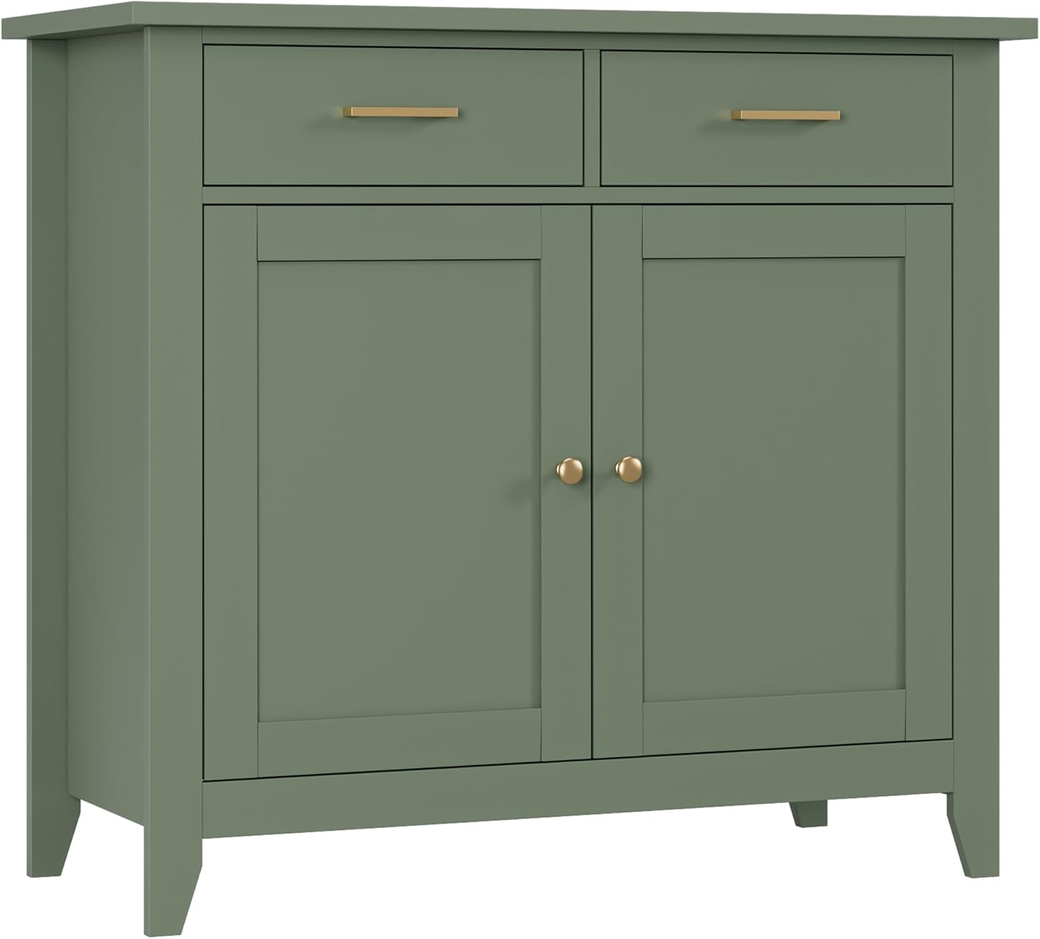 Modern Farmhouse Kitchen Storage Cabinet with 2 Drawers and Doors