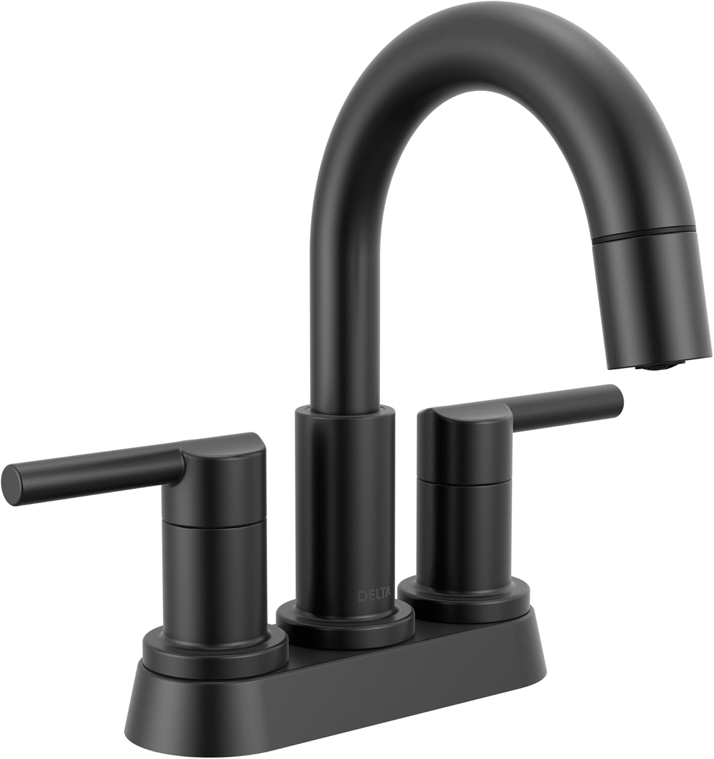 Delta Nicoli Matte Black Bathroom Faucet with Pull Down Sprayer