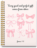 Pink Coquette Bows Spiral Journal Notebook 5.58x8.3 - Compact Pink