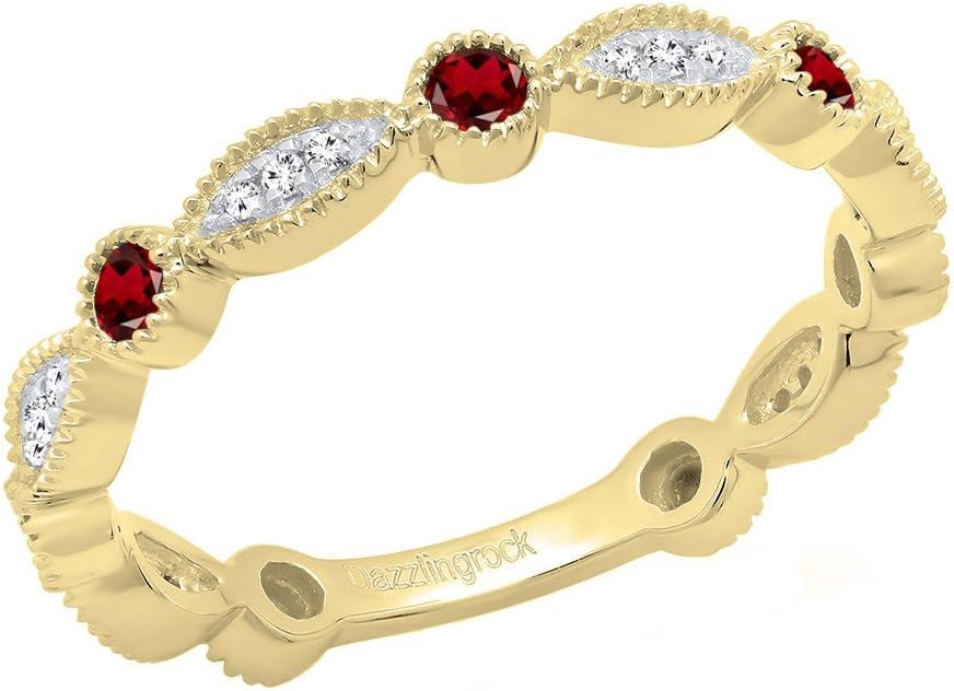 Dazzlingrock Collection 7 Stone Stackable Wedding Band Ring