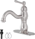 Brushed Nickel Bathroom Faucet with 360 Swivel and Drain