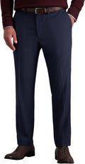 Mens 4-Way Stretch Straight Fit Flat Front Dress Pant - Hidden Waist