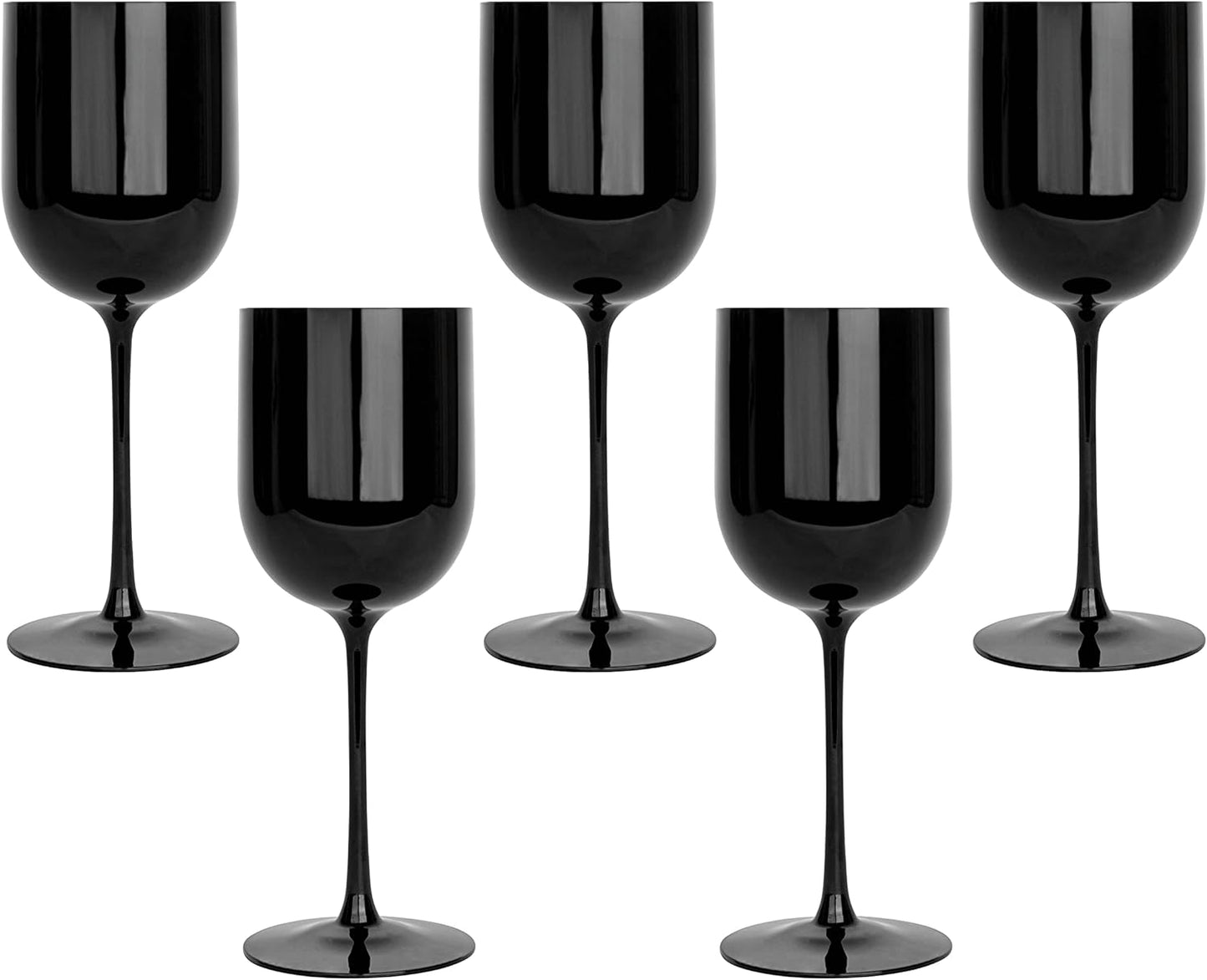 Elegant Black Plastic Wine Glasses Set of 25 for Any Occasion
