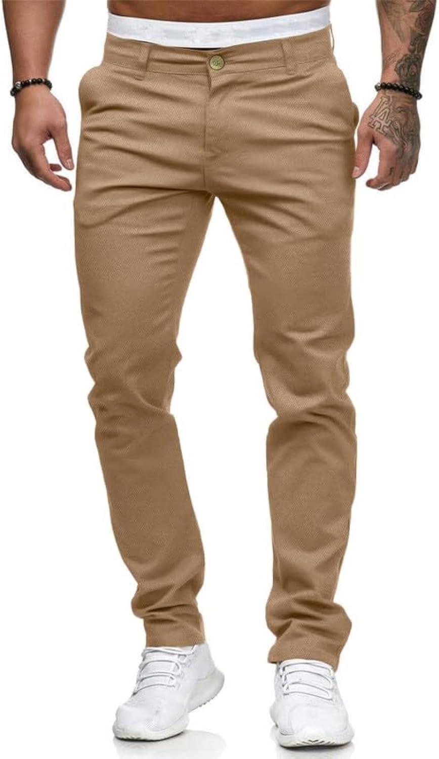 Mens Chinos Slim Fit Stretch Flat-Front Skinny Dress Pants Review
