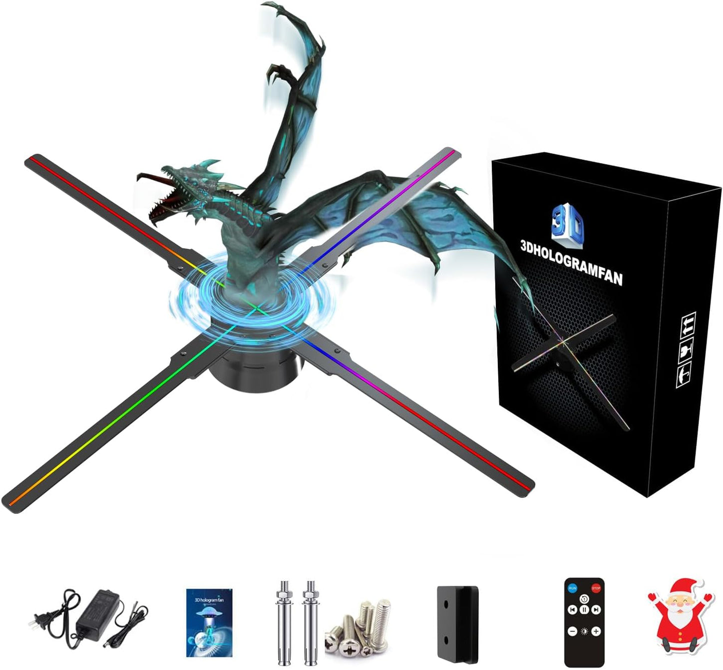 Missyou 3D Hologram Fan: Remote Controlled with 700 Videos