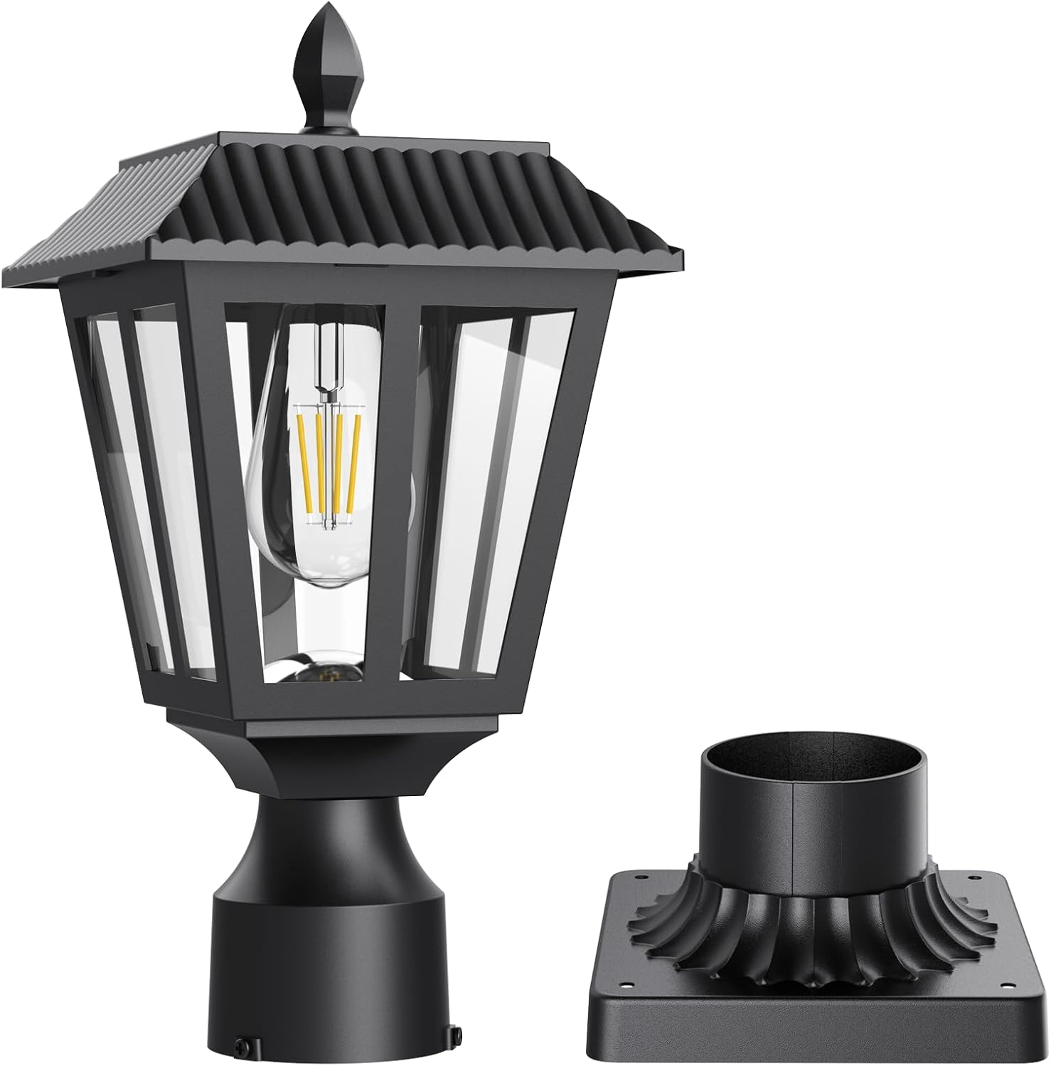 Greluna Solar Post Lights - Dusk to Dawn Waterproof Outdoor Lamp