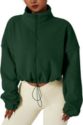 QINSEN Women's Full Zip Fleece Short Jacket - Cozy Cropped Winter 95%