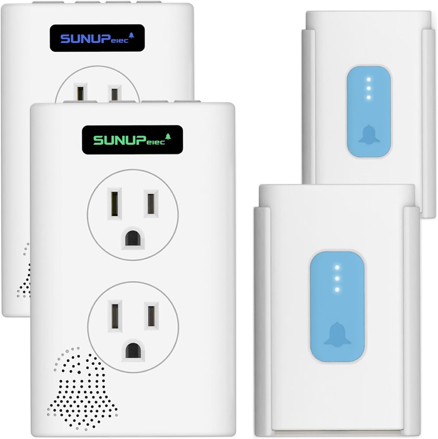 Wireless Doorbell Kit: Max Range 1400ft, Doorbell Extender, LED Flash, 38 Chimes - SUNUPelec
