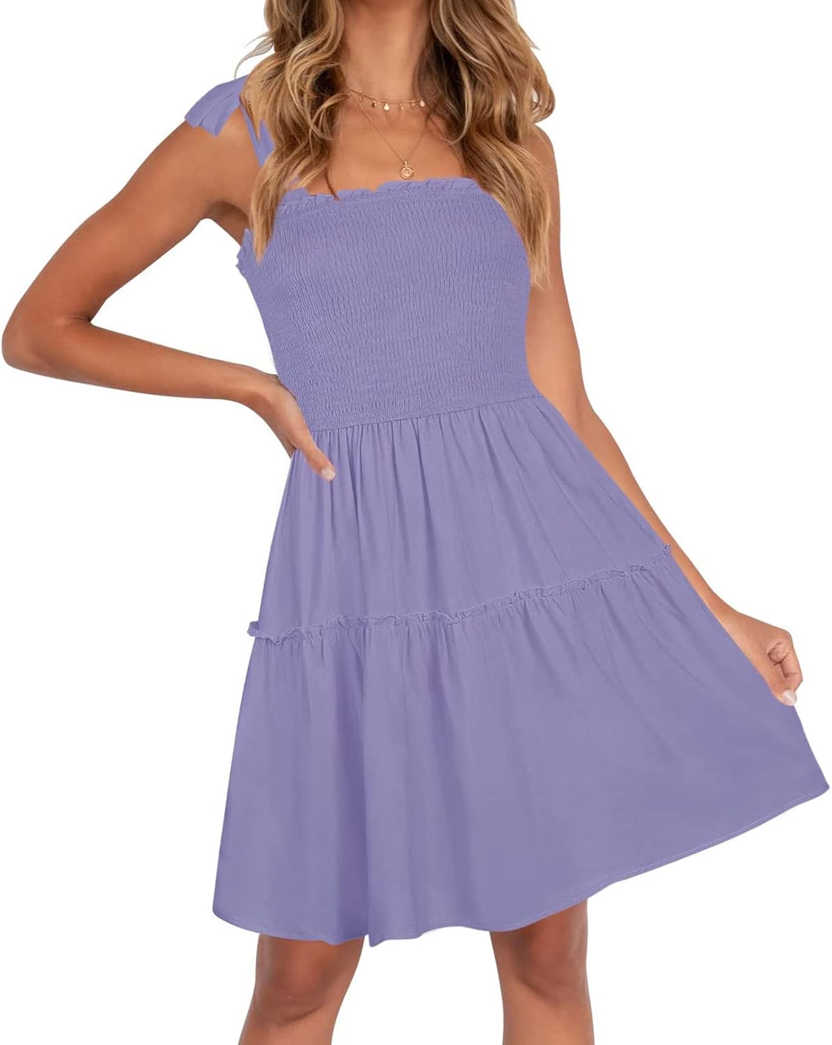 ZESICA Women's Summer Spaghetti Strap Mini Dress for 2025