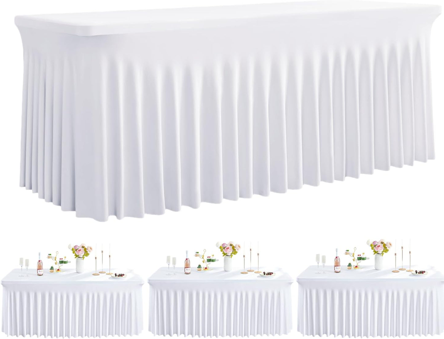 Elegant 8FT Spandex Table Covers for Parties and Events