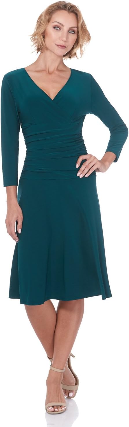 Rekucci Women's Slimming 3/4 Sleeve Fit-and-Flare Dress Review