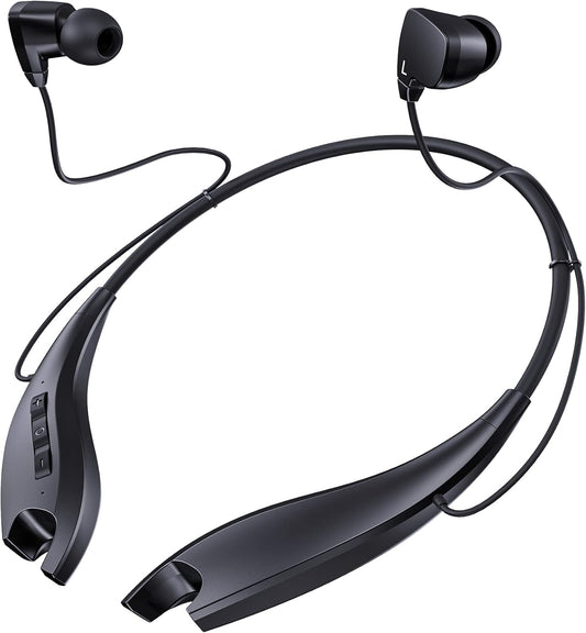 YOSDOM Neckband Headphones | 24H+ Playtime | Call Vibration | Shark Jaw Design