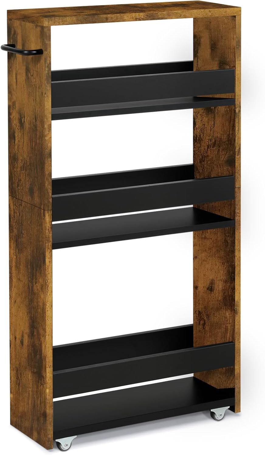 TEAMIX 4 Tier Slim Storage Cart for Small Spaces and Organizing