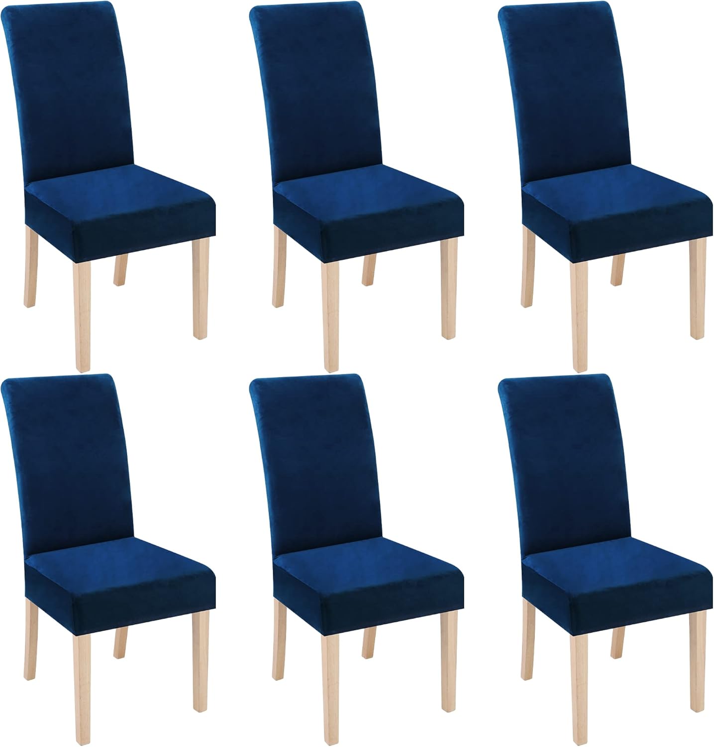 Smiry Velvet Stretch Chair Covers for Dining Room Set of 6