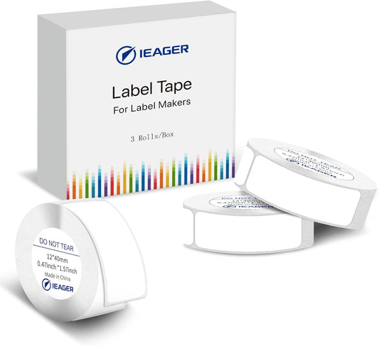iEager White Sticker Thermal Label Tape Set - Organize with Ease!