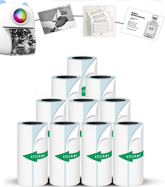10 Rolls Mini Printer Sticker Paper - Print Anywhere with Ease!