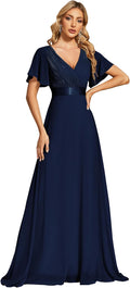 Ever-Pretty Chiffon V-Neck Floor Length Bridesmaid Dress (Style 614H)