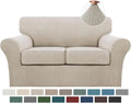 Turquoize Jacquard 3 Piece Sofa Covers for 2 Cushion Loveseat - Island