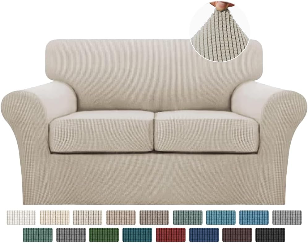 Turquoize 3 Piece Sofa Covers for 2 Cushion Couch Slipcover
