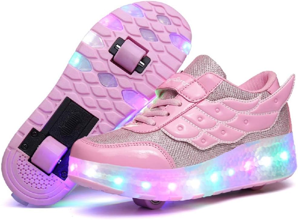 Nsasy Kids Roller Shoes with Wheels and LED Lights for Fun