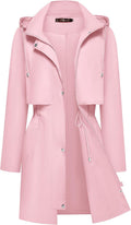 Bloggerlove Rain Jacket for Women Waterproof Hooded Trench