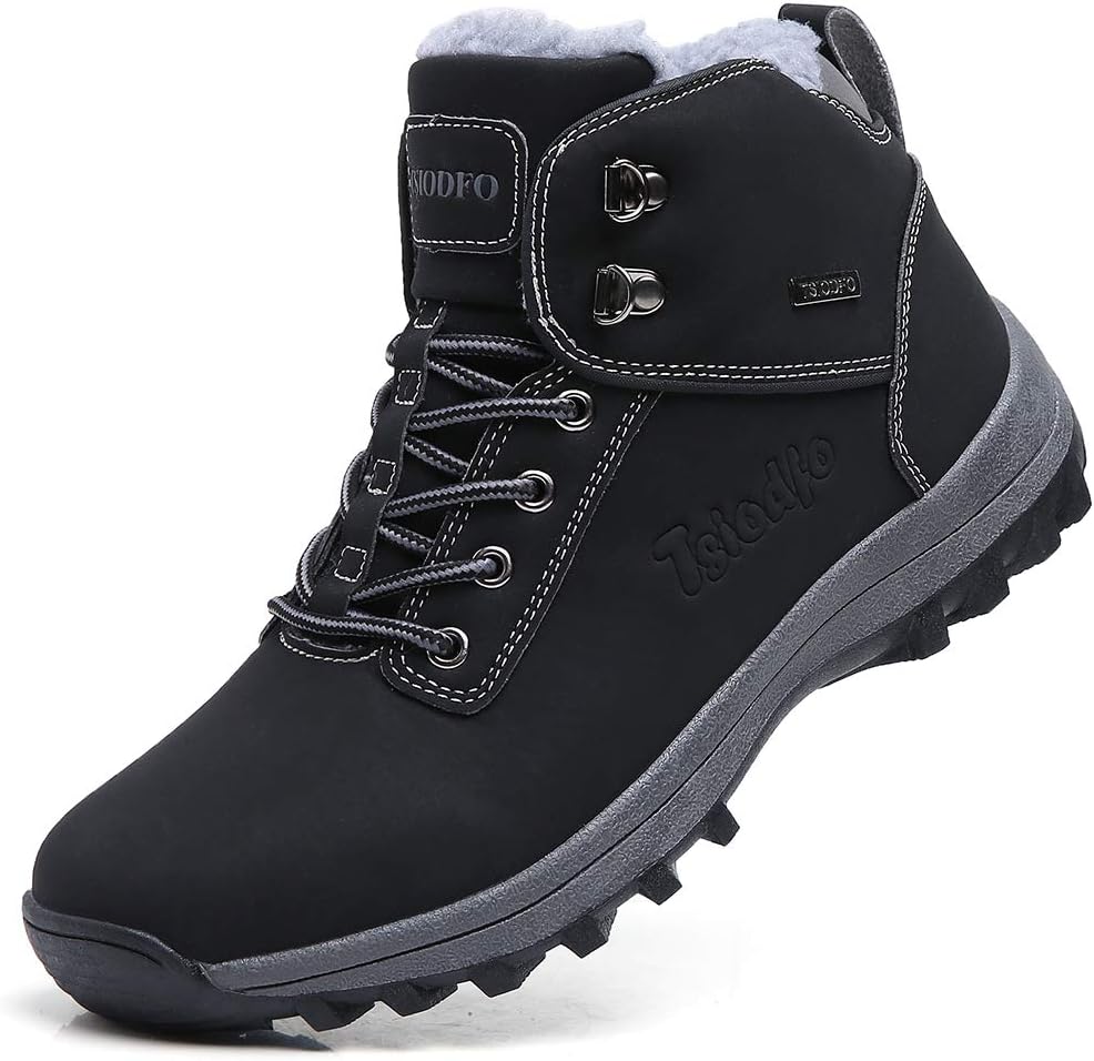 Fashion Men Boots Winter Waterproof Outdoor Hiking Shoes Leather