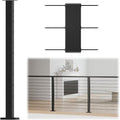 Muzata Black 36 in Cable Railing Post - Pre-Drilled Level Holes