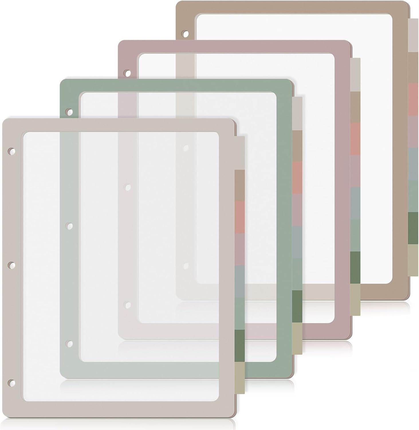 4 Sets of 8 Tab Binder Dividers for 3 Ring Binders - Multicolor
