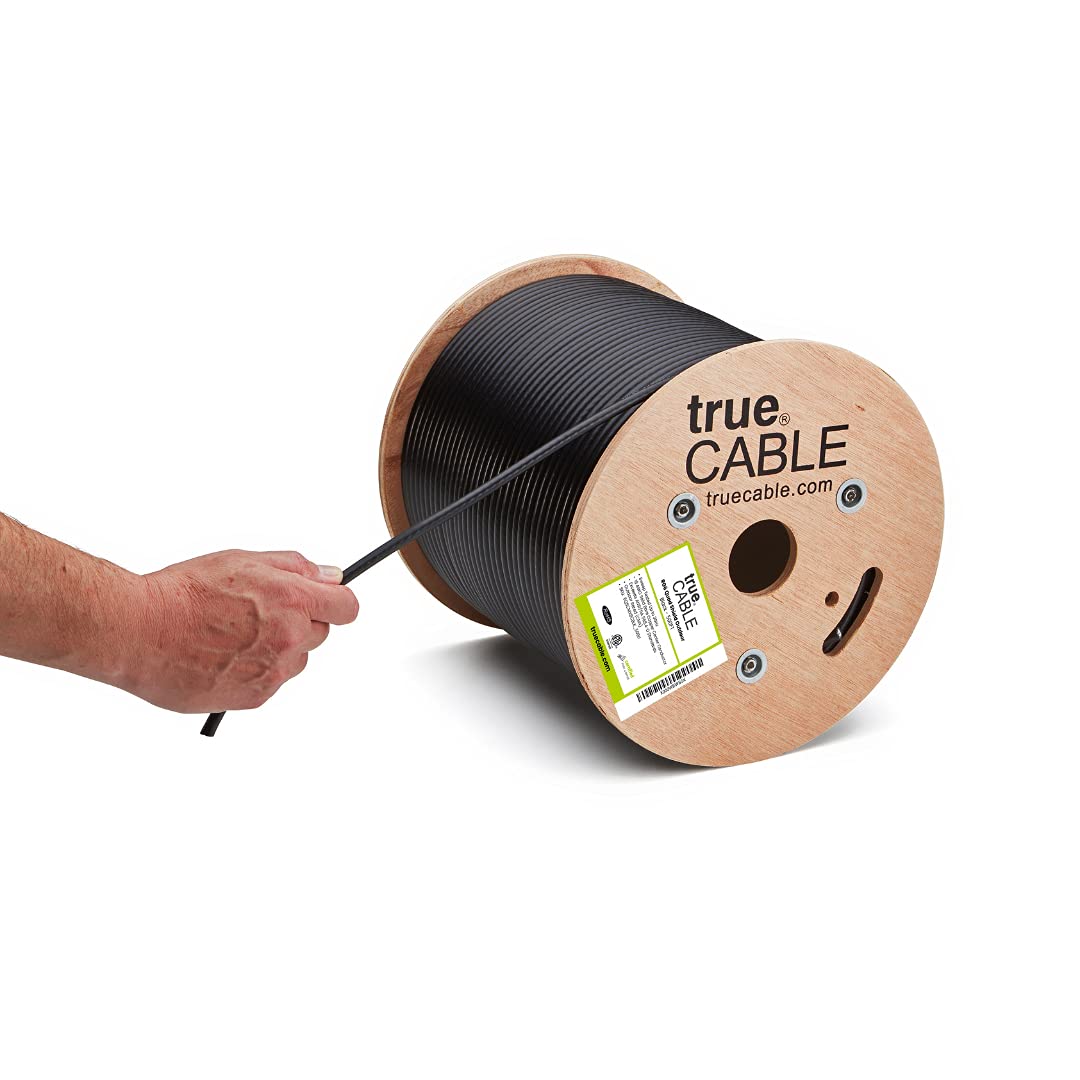 TRUECABLE RG6 Outdoor Quad Shield Coaxial Cable for Reliable Signal