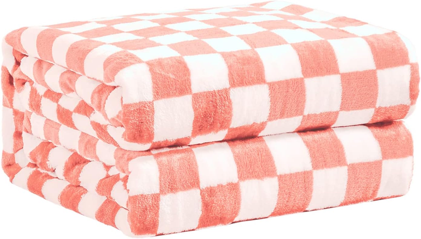 Cozy Checkered Flannel Fleece Throw Blanket for All Seasons