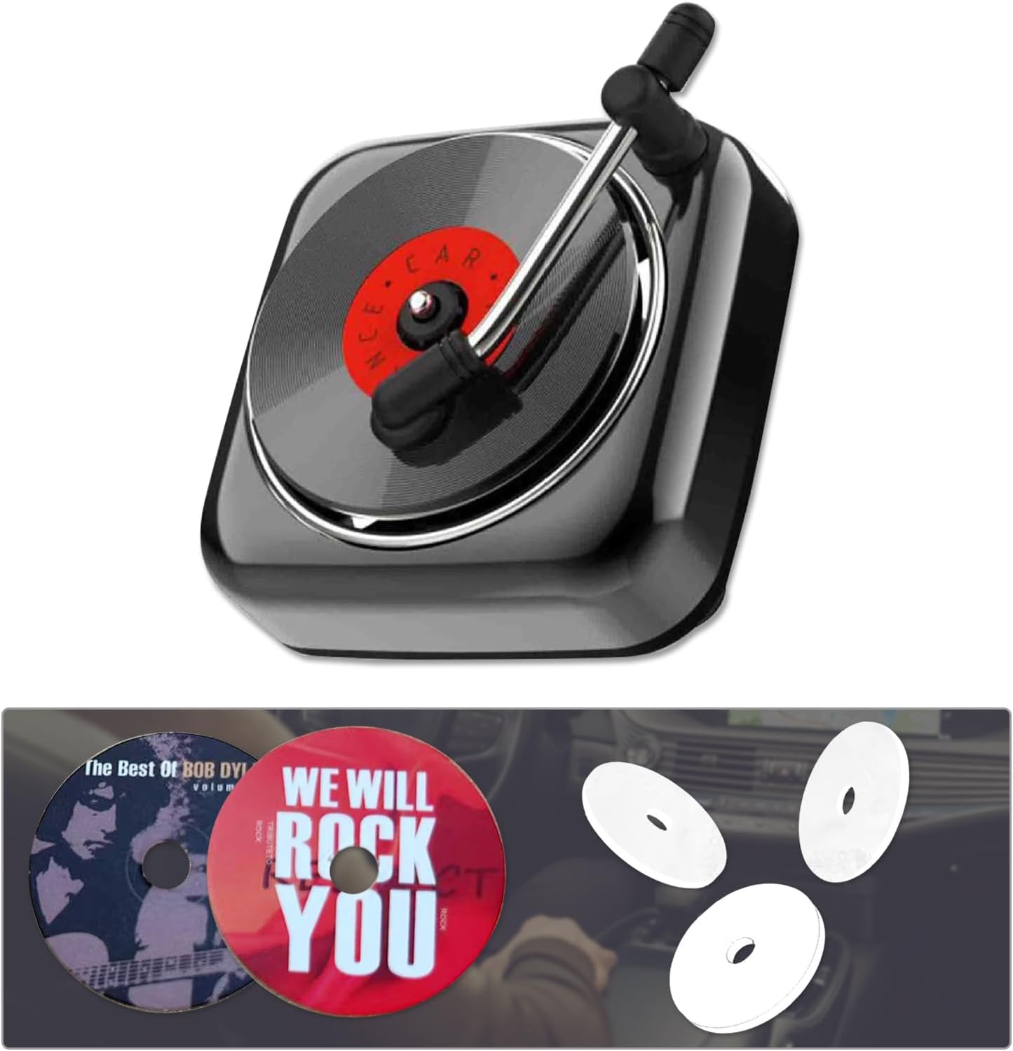 Retro CD Player Car Air Freshener - Elegant Long-Lasting Scent