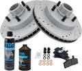 TRQ Front Brake Pad & Rotor Kit Performance Semi-Metallic - Quiet