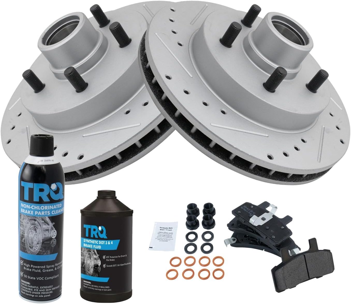 TRQ Front Brake Pad & Rotor Kit for 95-99 C1500 & More