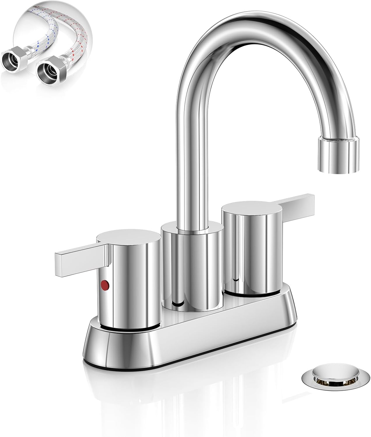 Phiestina 4 Inch Centerset Bathroom Faucet with Swivel Spout