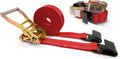 Flat Hook Ratchet Straps 2 in x 30 ft (2-Pack) - Heavy Duty Tie Downs