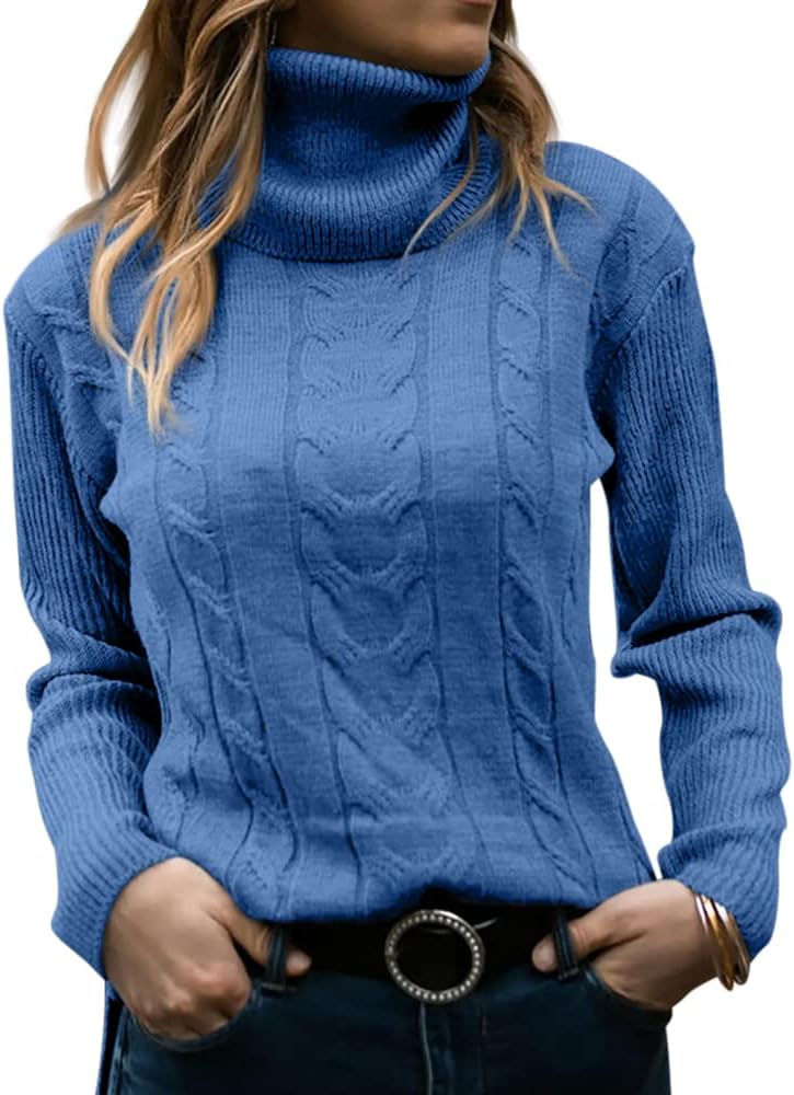 Langwyqu Womens Turtleneck Long Sleeve Sweater for All Occasions