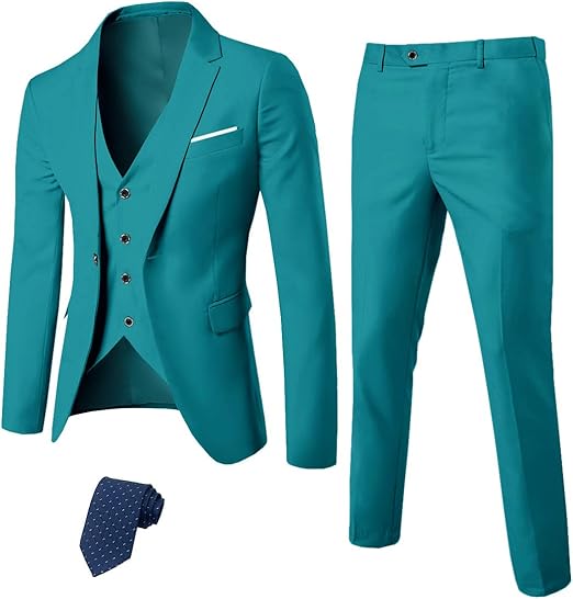 MYS Men's 3 Piece Slim Fit Suit Set for Stylish Occasions
