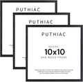 Puthiac 10x10 Black Oak Wood Picture Frame - Natural Solid Oak 3 Pack