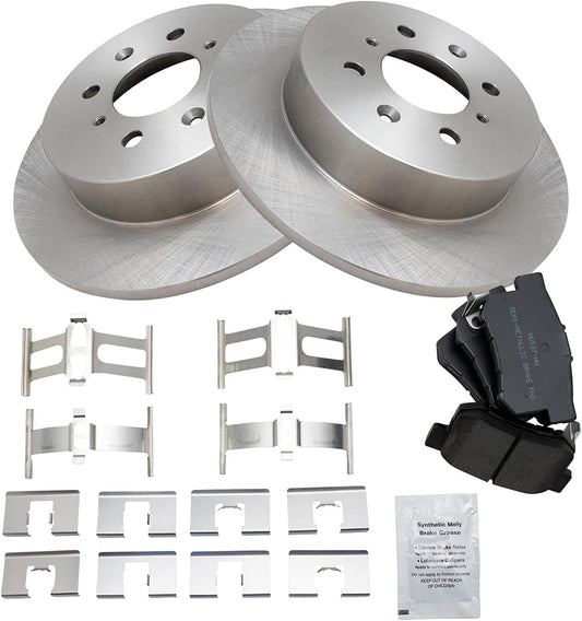 TRQ Rear Brake Pad & Rotor Kit for 2002-2003 Honda Civic