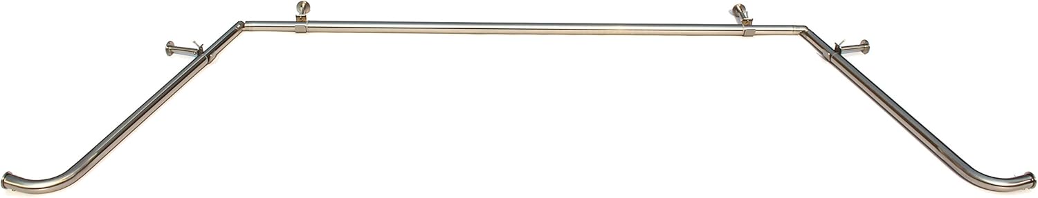 Urbanest 1-Inch Brushed Steel Bay Window Rod Set: Stylishly Secure