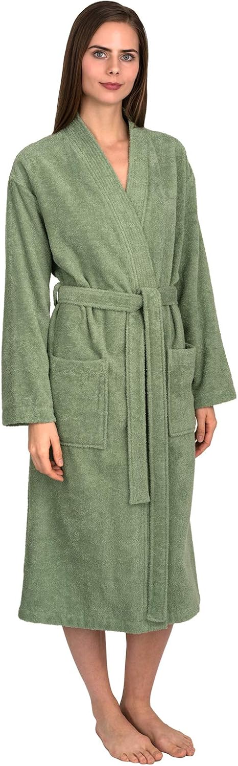 Soft Kimono Women's Robe - 100% Cotton Terry Cloth Bathrobe