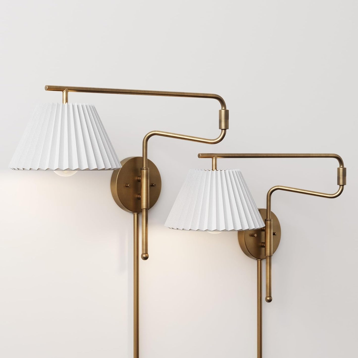 Kai Modern Wall Mounted Plugin Bedside Reading Lamp Set of 2