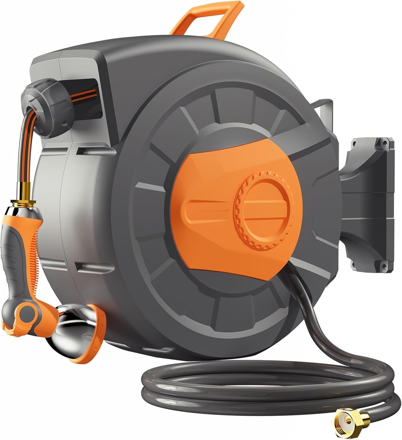 Retractable Garden Hose Reel 100ft with 10 Spray Nozzle Options