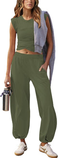 Women 2 Piece Outfit Set Loungewear Cropped Top and Jogger - Cozy