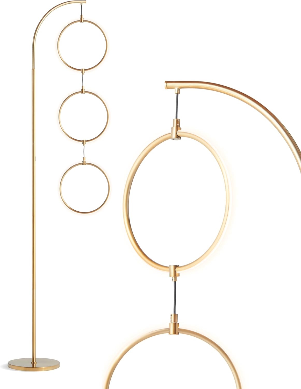 Brightech Nova 74 in. Antique Brass Industrial Floor Lamp