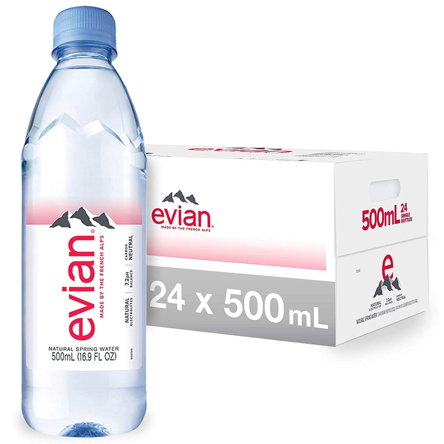 evian Natural Spring Water Case of 24 Bottles for Refreshment